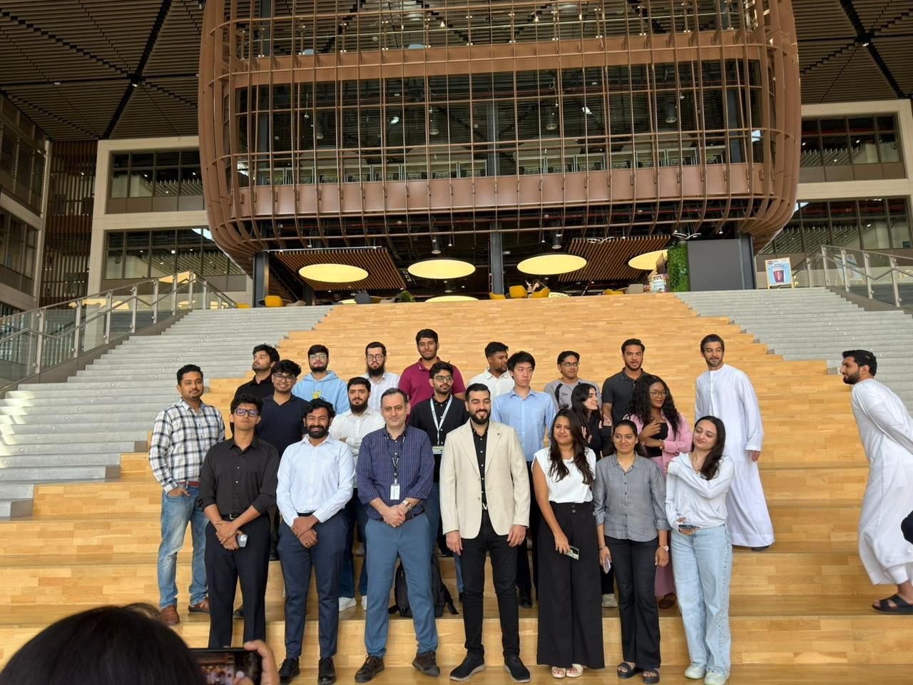 Aayushi Parmar with peers at campus